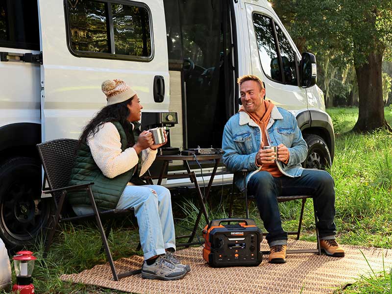 campers using a portable generator in tulsa